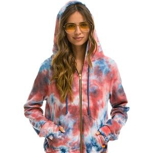 Aviator Nation Hand Dyed Zip up hoodie
